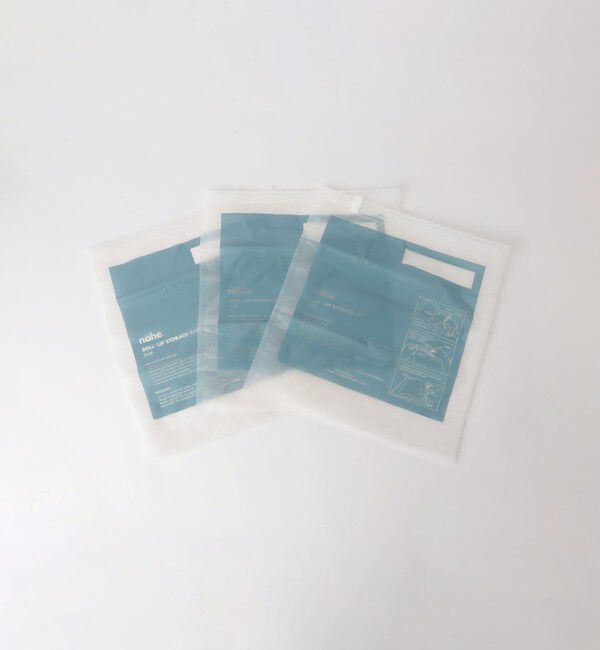 UNITED ARROWS green label relaxing「＜nahe＞ロールアップストレージバッグ S 3枚セット 圧縮袋」|トラベルグッズ|LT.BLUE