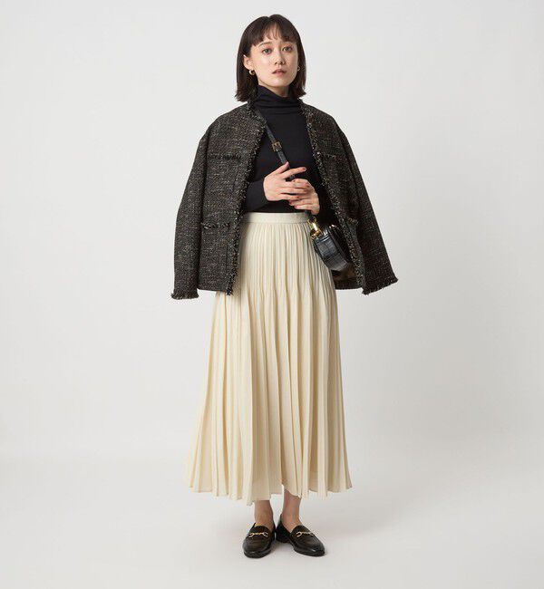 UNITED ARROWS green label relaxing「ミックスツイードライク ポケット ノーカラー ジャケット」|ノーカラージャケット|