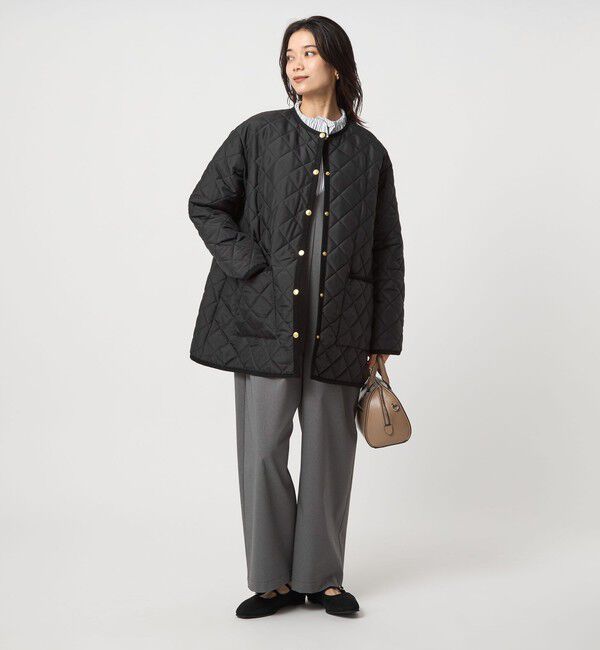 UNITED ARROWS green label relaxing「【別注】＜Traditional Weatherwear＞ARKLEY Aライン  キルティング  ミドル  コート」|ノーカラーコート|