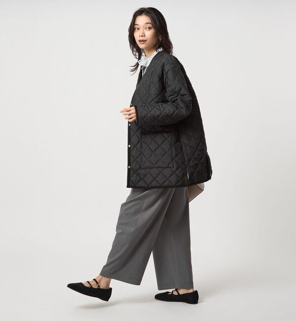 UNITED ARROWS green label relaxing「【別注】＜Traditional Weatherwear＞ARKLEY Aライン  キルティング  ミドル  コート」|ノーカラーコート|