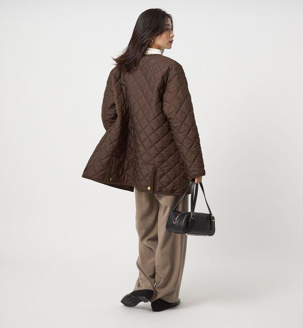 UNITED ARROWS green label relaxing「【別注】＜Traditional Weatherwear＞ARKLEY Aライン  キルティング  ミドル  コート」|ノーカラーコート|