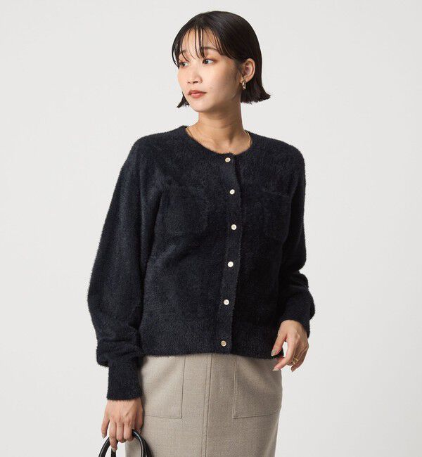 フラッフ フェザーヤーン ニット カーディガン（UNITED ARROWS green