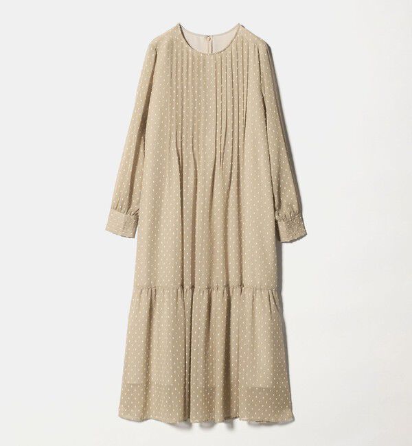 UNITED ARROWS green label relaxing「ドット シアー ティアード ワンピース」|ドレス|BEIGE