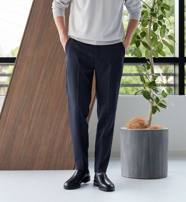 BEAUTY&YOUTH UNITED ARROWS「【WEB限定 WARDROBE SMART】LANATEC シャンブレー ノープリーツ パンツ」|スラックス|