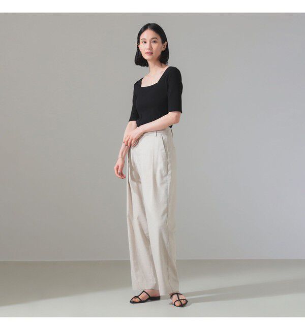 Demi-Luxe BEAMS 「【別注】スタイリスト佐藤佳菜子 &times; SLOANE / スクエアネック リブTシャツ」|Tシャツ・カットソー|