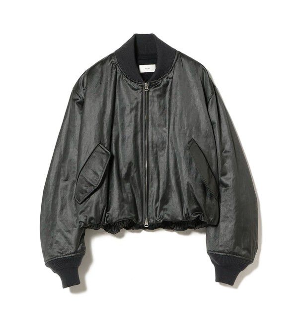 Demi-Luxe BEAMS 「ATON / ナイロン ショート MA-1 ブルゾン」|ブルゾン・スタジャン|CHARCOAL_GREY