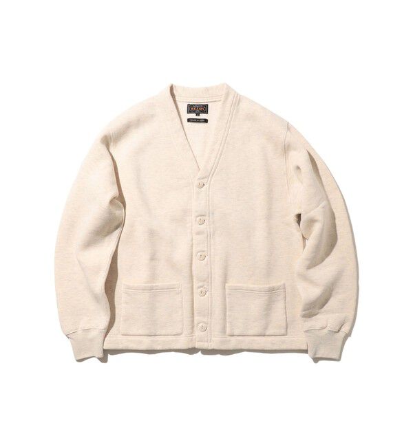 BEAMS PLUS「レイズドバック スウェット Vネック カーディガン」|スウェット・ジャージ|