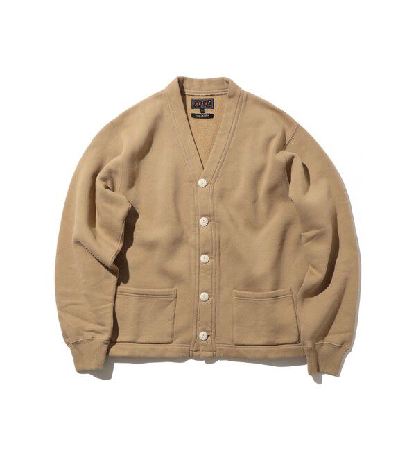 BEAMS PLUS「レイズドバック スウェット Vネック カーディガン」|スウェット・ジャージ|
