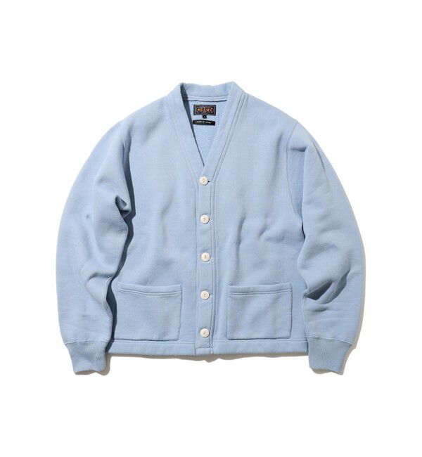 BEAMS PLUS「レイズドバック スウェット Vネック カーディガン」|スウェット・ジャージ|