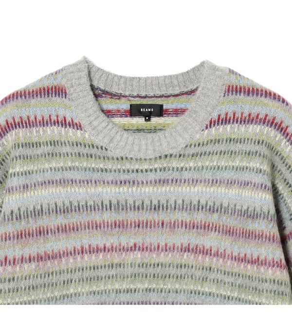 BEAMS「5ゲージ マルチジャガード シャギーニット」|ニット・セーター|