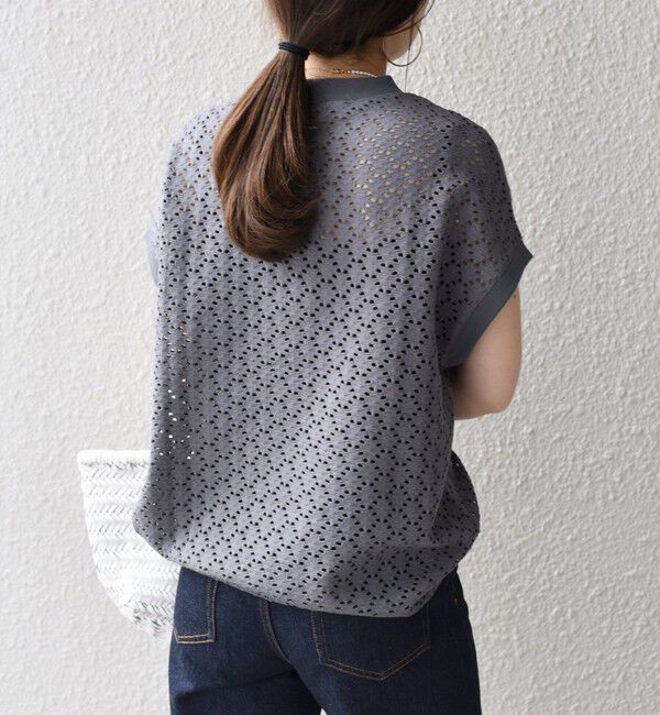 SHIPS for women「【WEB限定】〈手洗い可能〉アイレット クルーネック プルオーバー」|Tシャツ・カットソー|