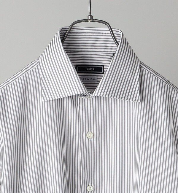 SHIPS「SHIPS: イージーアイロン ロンスト ワイドカラー シャツ」|シャツ・ブラウス|