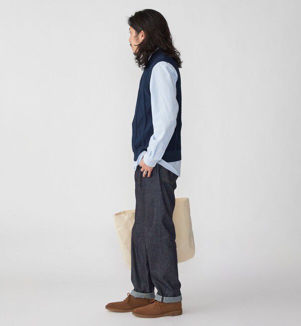 SHIPS「*SHIPS: 7ゲージ ケーブル編み Vネック ニット ベスト」|ベスト・ジレ|