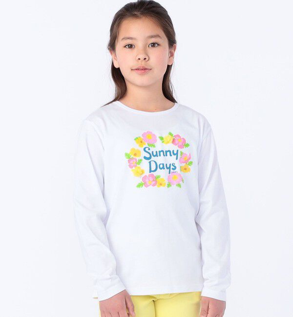 SHIPS KIDS「SHIPS KIDS:140～150cm / サニーデイズ プリント 長袖 TEE」|Tシャツ・カットソー|ホワイト