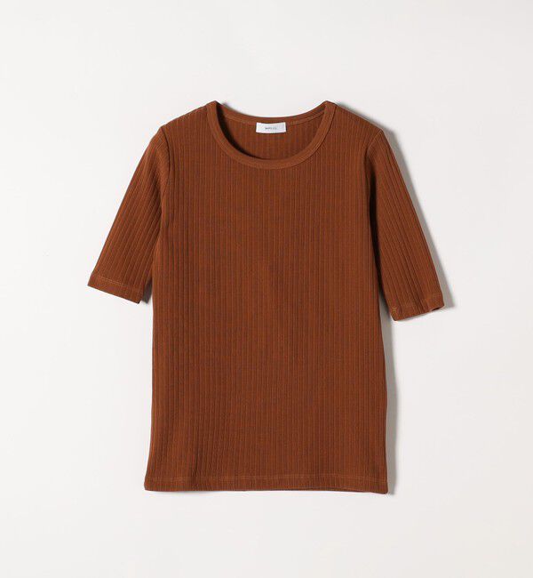 SHIPS any「SHIPS any:〈洗濯機可能〉テレコ リブ ハーフスリーブ TEE」|Tシャツ・カットソー|