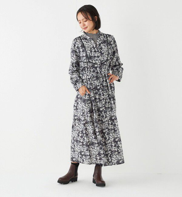 SHIPS Colors 「SHIPS Colors:〈洗濯機可能〉フラワープリント シャツ ワンピース」|ワンピース|