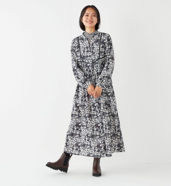 SHIPS Colors 「SHIPS Colors:〈洗濯機可能〉フラワープリント シャツ ワンピース」|ワンピース|