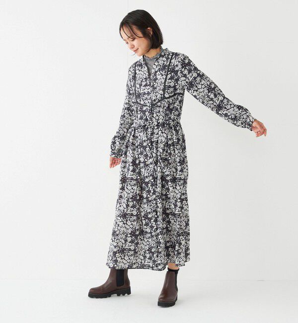 SHIPS Colors 「SHIPS Colors:〈洗濯機可能〉フラワープリント シャツ ワンピース」|ワンピース|