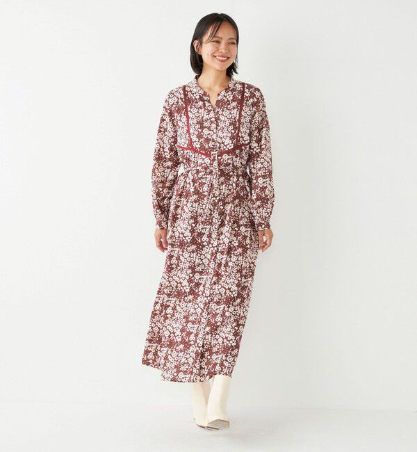 SHIPS Colors 「SHIPS Colors:〈洗濯機可能〉フラワープリント シャツ ワンピース」|ワンピース|