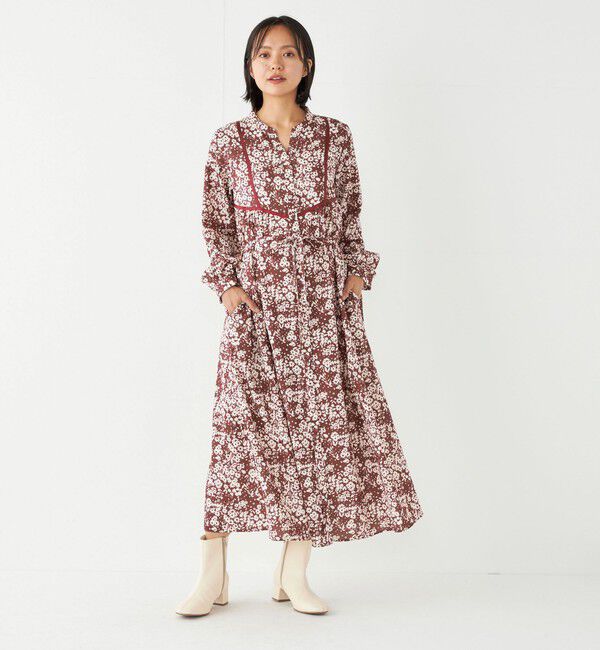 SHIPS Colors 「SHIPS Colors:〈洗濯機可能〉フラワープリント シャツ ワンピース」|ワンピース|