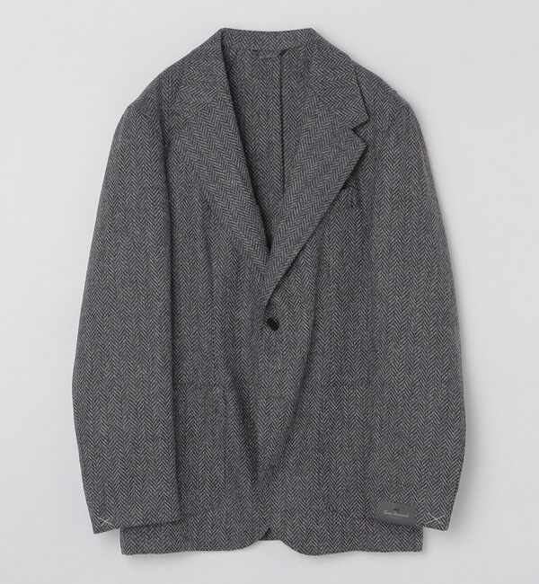 SHIPS「【SHIPS別注】Errico Formicola: ツイード ヘリンボーン ジャケット」|テーラードジャケット|チャコールグレー