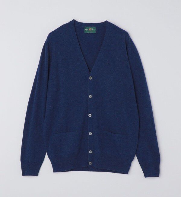 SHIPS「ALAN PAINE: ジーロング ウール 12ゲージ Vネック カーディガン」|カーディガン|ネイビー