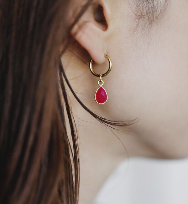 quaranciel「quaranciel: カラー ストーン フープ ピアス」|ピアス|