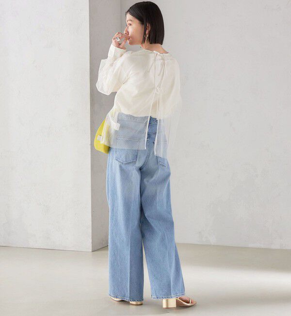 SHIPS for women「〈手洗い可能〉ソフト チュール 袖 ボリューム 2WAY ブラウス◇」|シャツ・ブラウス|