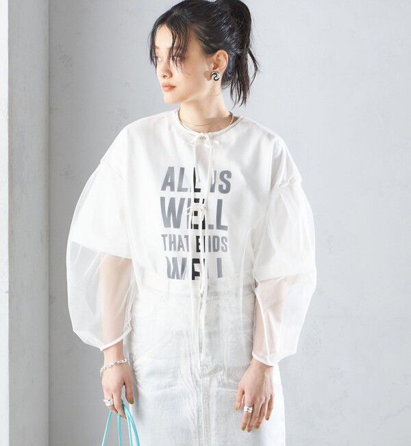 SHIPS for women「〈手洗い可能〉ソフト チュール 袖 ボリューム 2WAY ブラウス◇」|シャツ・ブラウス|