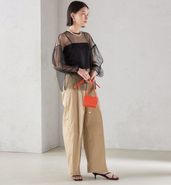 SHIPS for women「〈手洗い可能〉ソフト チュール 袖 ボリューム 2WAY ブラウス◇」|シャツ・ブラウス|