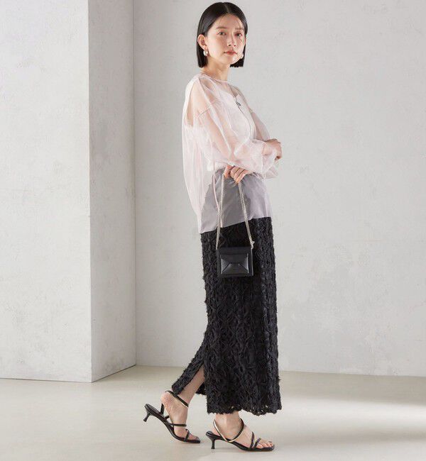 SHIPS for women「〈手洗い可能〉ソフト チュール 袖 ボリューム 2WAY ブラウス◇」|シャツ・ブラウス|