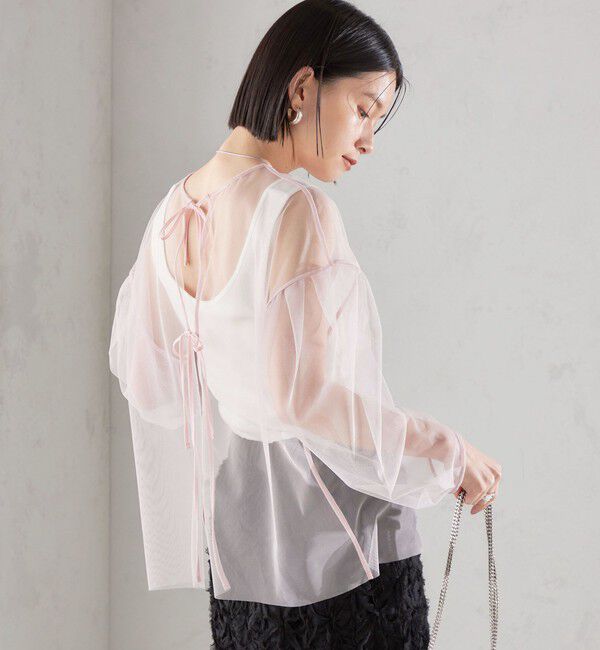 SHIPS for women「〈手洗い可能〉ソフト チュール 袖 ボリューム 2WAY ブラウス◇」|シャツ・ブラウス|