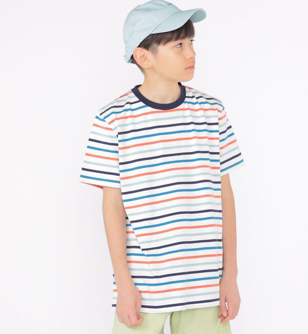 SHIPS KIDS「SHIPS KIDS:140～160cm / オーガニック コットン ボーダー TEE」|Tシャツ・カットソー|