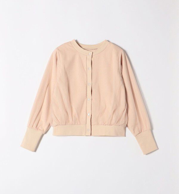 quaranciel「quaranciel:〈手洗い可能〉チュール ドッキング クルーネック カーディガン」|カーディガン|