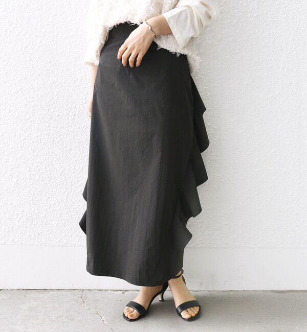 SHIPS for women「【WEB限定】〈手洗い可能〉ドライ ストレッチ ワッシャー 3WAY フリル スカート」|スカート|