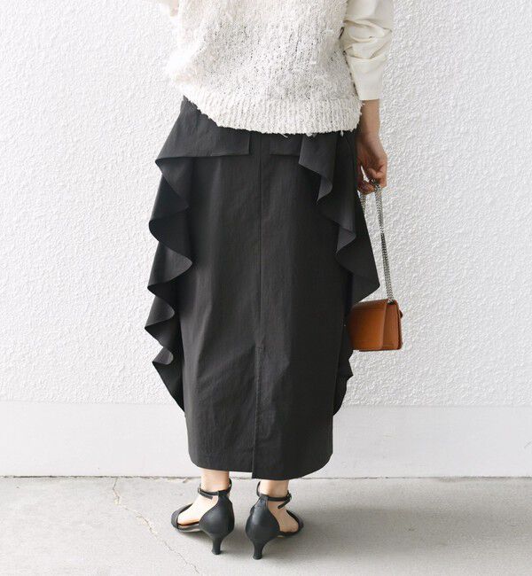 SHIPS for women「【WEB限定】〈手洗い可能〉ドライ ストレッチ ワッシャー 3WAY フリル スカート」|スカート|