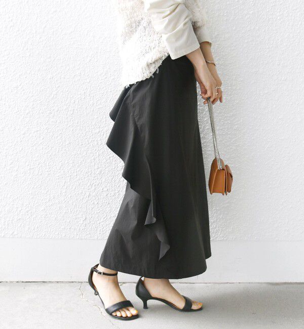 SHIPS for women「【WEB限定】〈手洗い可能〉ドライ ストレッチ ワッシャー 3WAY フリル スカート」|スカート|