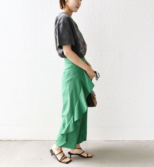 SHIPS for women「【WEB限定】〈手洗い可能〉ドライ ストレッチ ワッシャー 3WAY フリル スカート」|スカート|