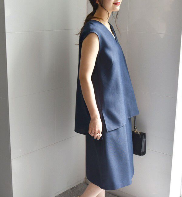 SHIPS any「SHIPS any:〈洗濯機可能〉リネンライク ブラウス &times; キュロットパンツ セットアップ」|キュロット|