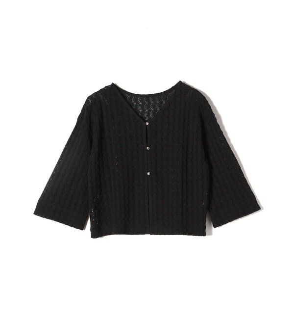 SHIPS for women「【SHIPS別注】assiette:〈手洗い可能〉レース 2WAY カーディガン」|カーディガン|ブラック