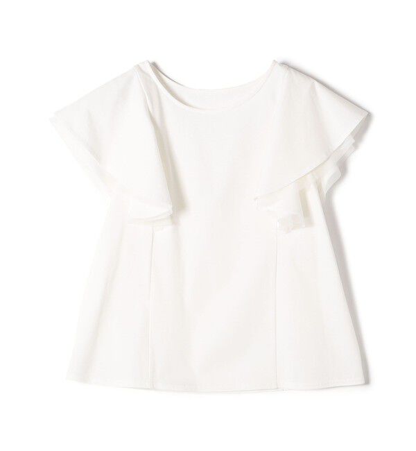 SHIPS Colors 「SHIPS Colors:チュール コンビ ラッフルスリーブ トップス◇」|Tシャツ・カットソー|