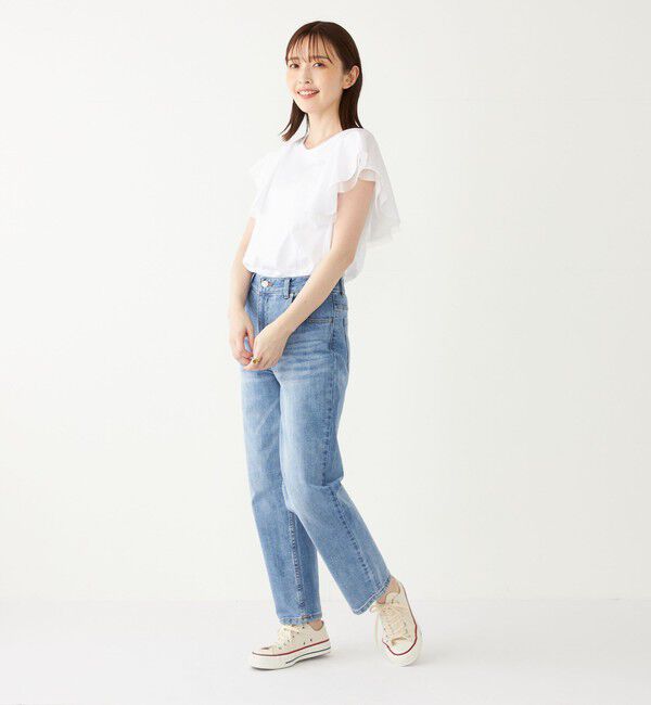 SHIPS Colors 「SHIPS Colors:チュール コンビ ラッフルスリーブ トップス◇」|Tシャツ・カットソー|