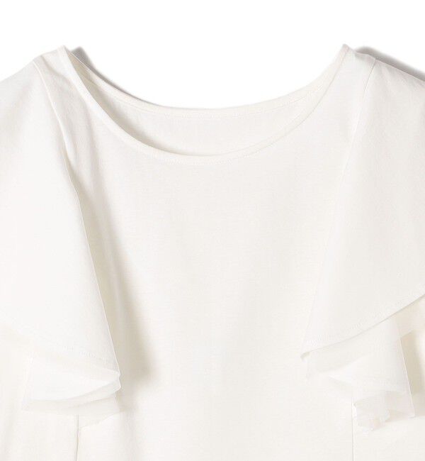 SHIPS Colors 「SHIPS Colors:チュール コンビ ラッフルスリーブ トップス◇」|Tシャツ・カットソー|