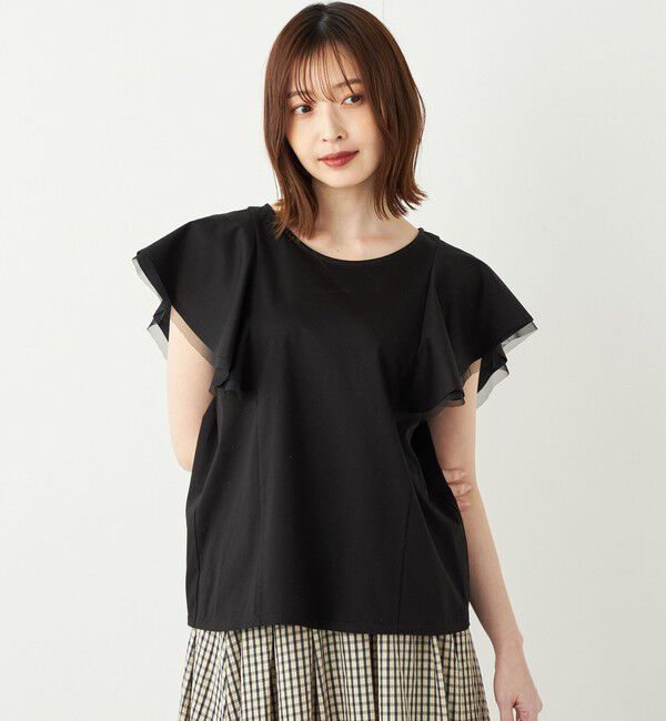 SHIPS Colors 「SHIPS Colors:チュール コンビ ラッフルスリーブ トップス◇」|Tシャツ・カットソー|