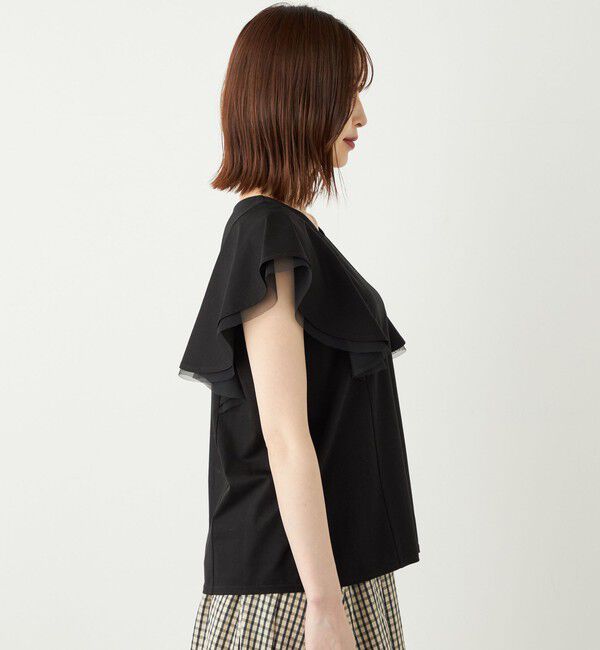 SHIPS Colors 「SHIPS Colors:チュール コンビ ラッフルスリーブ トップス◇」|Tシャツ・カットソー|