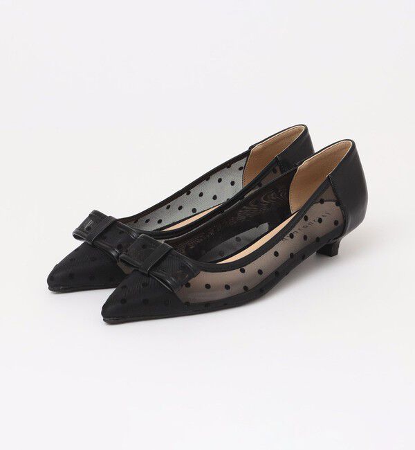quaranciel「quaranciel: シアー ドット リボン ポインテッド パンプス」|パンプス|