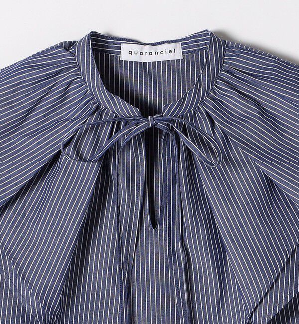 quaranciel「quaranciel:〈洗濯機可能〉ブロード ラッフル スタンドカラー ブラウス」|シャツ・ブラウス|