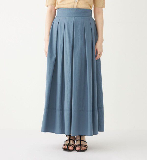 SHIPS Colors 「SHIPS Colors:〈洗濯機可能〉ナイロン ワッシャー タック スカート」|フレア|