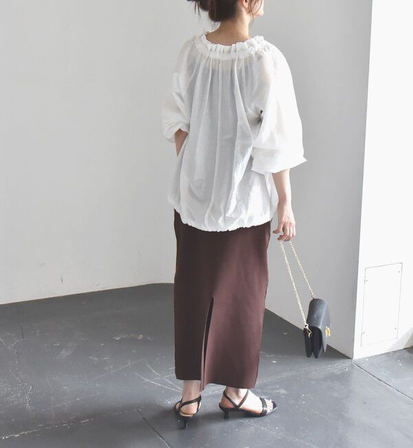 quaranciel「quaranciel:〈手洗い可能〉バックスリット ニット ナロー スカート」|タイト|