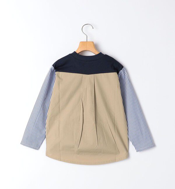 SHIPS KIDS「SHIPS KIDS:100～130cm / パターン 切替 長袖 TEE」|Tシャツ・カットソー|